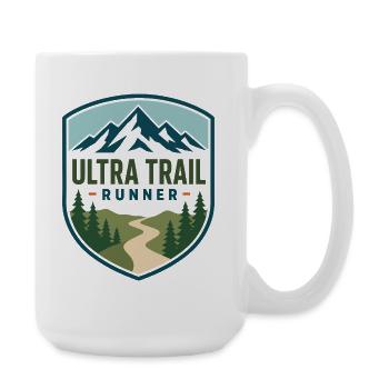 Ultra Trail Runner Mountain Shield - Große Tasse 440 ml - Weiß - Rechts