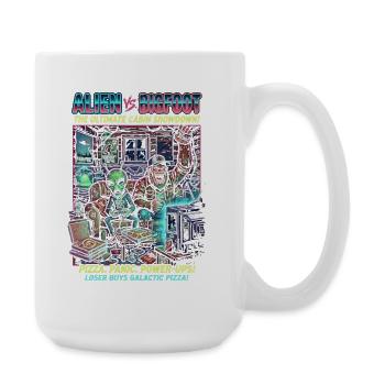 Alien vs Bigfoot – Kabinenshowdown Gaming - Große Tasse 440 ml - Weiß - Rechts