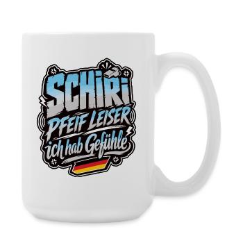 Schiri pfeif leiser ich hab Gefühle - Große Tasse 440 ml - Weiß - Rechts
