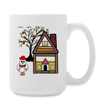 Drôle de poulailler Jardin de pommiers - Grande tasse 440 ml - blanc - Droite