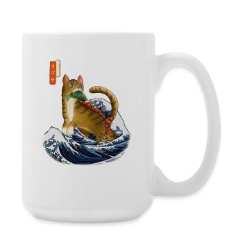 Kaiju Cat Funny Japanese Monster Gift - Large Mug 440 ml - white - Right