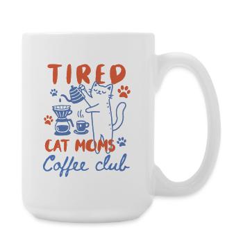 Tired Cat Moms Coffee Club - Large Mug 440 ml - white - Right