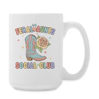 Geschlechterenthüllung: Wilde Tanten, Sozialclub, Mama, Papa - Große Tasse 440 ml - Weiß - Rechts