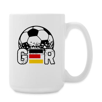 Maillot rétro de fan de football allemand GER - Grande tasse 440 ml - blanc - Droite