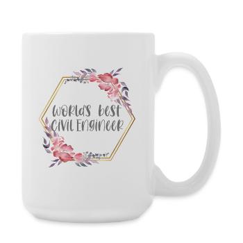 World's Best Civil Engineer – Thank You Gift - Large Mug 440 ml - white - Right