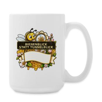 Biene Honig Imker Honigwabe Blumen Wiese Insekt - Große Tasse 440 ml - Weiß - Rechts