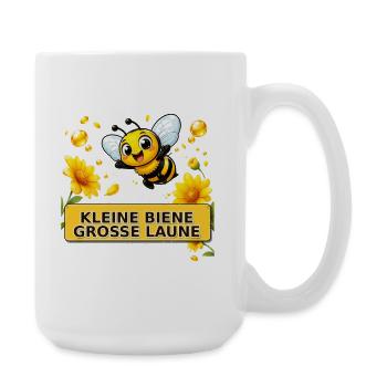 Biene Honig Imker Honigwabe Blumen Wiese Insekt - Große Tasse 440 ml - Weiß - Rechts