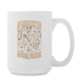 Ouvrier de plateforme pétrolière forgé par le travail acharné - Grande tasse 440 ml - blanc - Droite