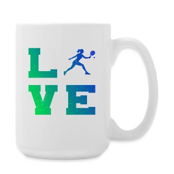 Padel Ausrüstung Geschenkidee für Padel Kurse Fans - Große Tasse 440 ml - Weiß - Rechts