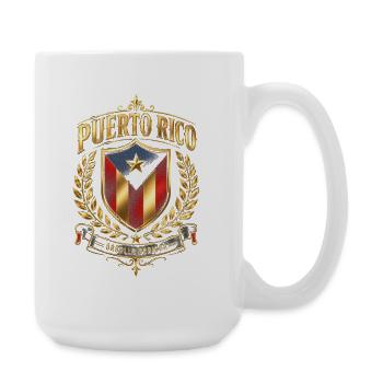 Puerto Rico Stolz Schild Wappen - Große Tasse 440 ml - Weiß - Rechts