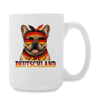 Deutschland-Hund mit Flaggen-Sonnenbrille - Große Tasse 440 ml - Weiß - Rechts