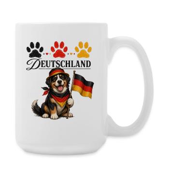 Deutschland Hund mit Flagge Pfoten - Große Tasse 440 ml - Weiß - Rechts