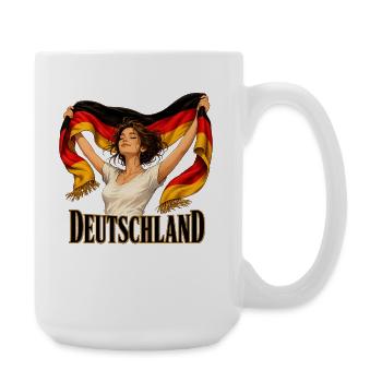 Deutschlandflagge Freiheitsheldin - Große Tasse 440 ml - Weiß - Rechts
