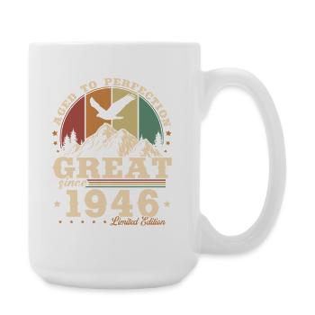 Vintage 1946 Vintage Anniversaire Rétro - Grande tasse 440 ml - blanc - Droite