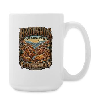 Badlands National Park Retro Print South Dakota - Large Mug 440 ml - white - Right