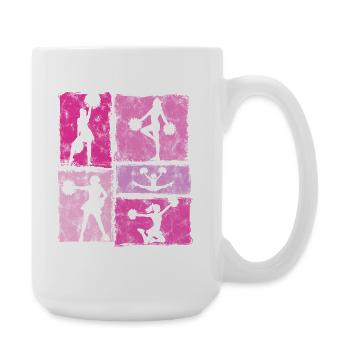 Cheerleader Squad Cheer Sport Vintage Style - Large Mug 440 ml - white - Right