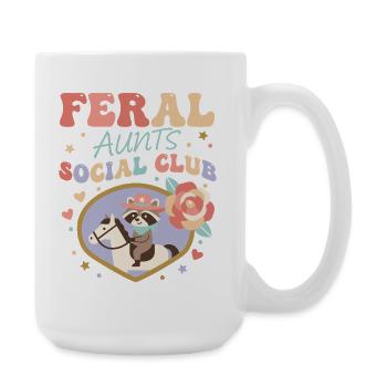 Geschlechterenthüllung Wilde Tanten Social Club Team Pink - Große Tasse 440 ml - Weiß - Rechts