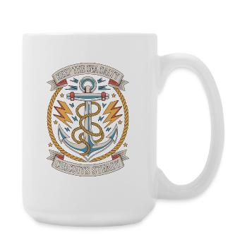 Marine Electrician Keep The Sea Marine Engineering - Large Mug 440 ml - white - Right