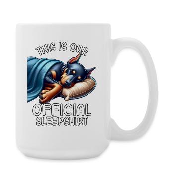Chemise de nuit drôle de doberman - Grande tasse 440 ml - blanc - Droite