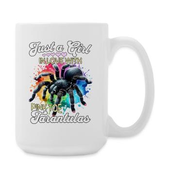 Girl Pinktoe Rosaffoot Tarantula - Large Mug 440 ml - white - Right