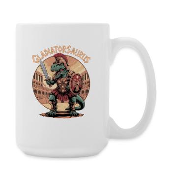  Gladiatorsaurus Dinosaurier Gladiator T Rex Im - Große Tasse 440 ml - Weiß - Rechts