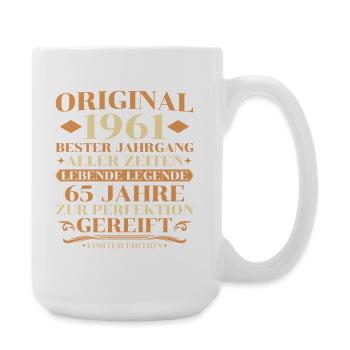 Original 1961 Bester Jahrgang 65. Geburtstag - Große Tasse 440 ml - Weiß - Rechts