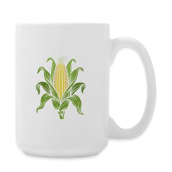 I'm cornfused | Maiskolben mit Blättern Wortspiel - Große Tasse 440 ml - Weiß - Rechts
