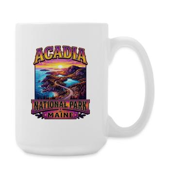 Acadia National Park Coastal Trail at Sunset - Large Mug 440 ml - white - Right
