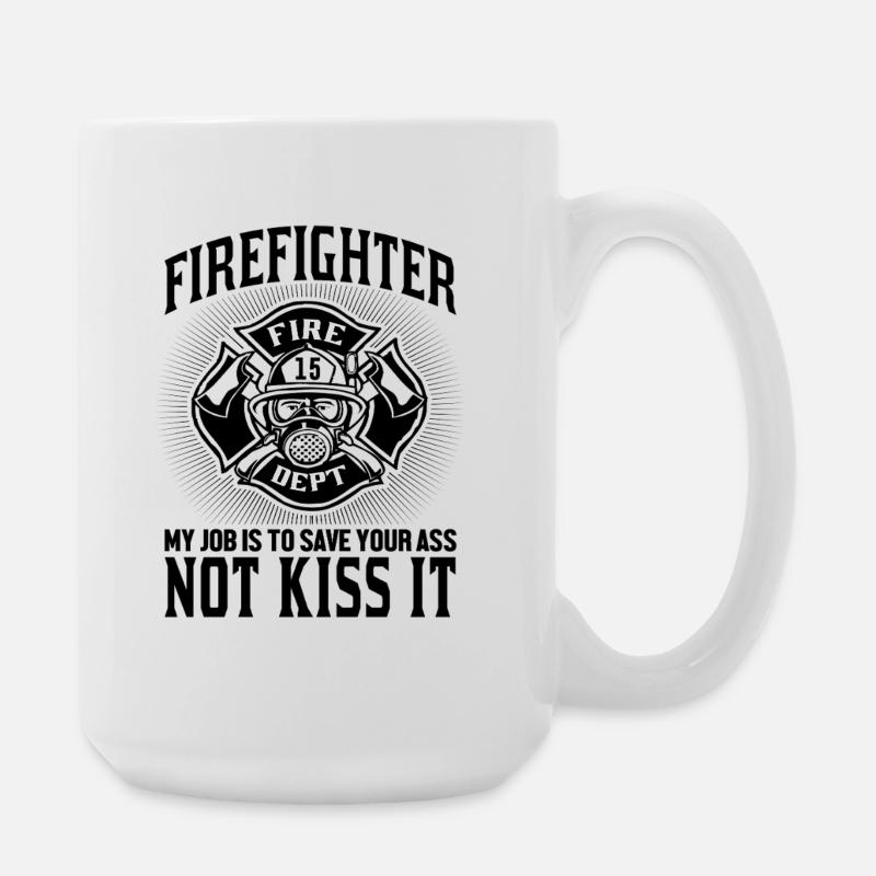 Fire_Fighter - Große Tasse 440 ml - Weiß