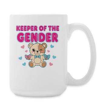 Gender Reveal Keeper Of The Gender Baby Shower Mom - Large Mug 440 ml - white - Right