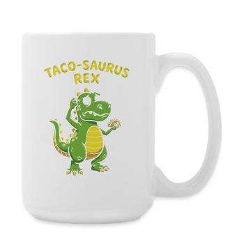 Taco Saurus Rex Foodie Hunger Food Mexican - Large Mug 440 ml - white - Right