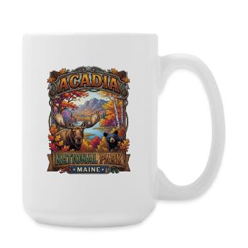 Acadia National Park Autumn Landscape Mosses - Large Mug 440 ml - white - Right
