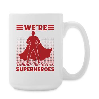 Musical Theatre Behind The Scenes Superheroes - Große Tasse 440 ml - Weiß - Rechts