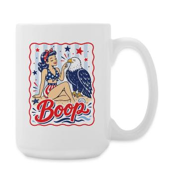 Boop Vintage USA Girl Eagle Patriotic - Large Mug 440 ml - white - Right