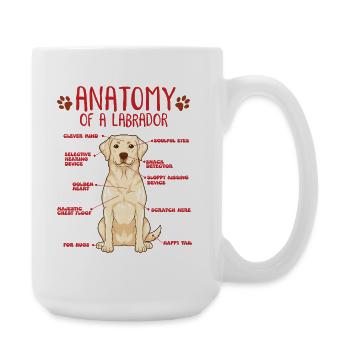 Yellow Labrador Anatomy Shirt - Große Tasse 440 ml - Weiß - Rechts