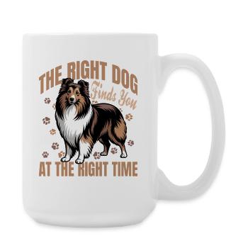 Chien Shetland Sheltie Race - Grande tasse 440 ml - blanc - Droite
