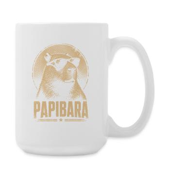 Papibara Brillen-Lama Retro - Große Tasse 440 ml - Weiß - Rechts