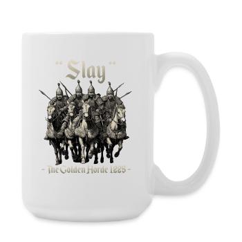 Guerrier équestre d’Empire mongol de Gengis Khan - Grande tasse 440 ml - blanc - Droite