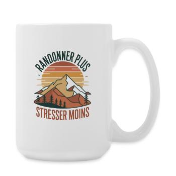 Wandere mehr, weniger Stress - Große Tasse 440 ml - Weiß - Rechts