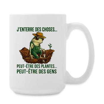 Grenouille jardinier humour noir - Grande tasse 440 ml - blanc - Droite