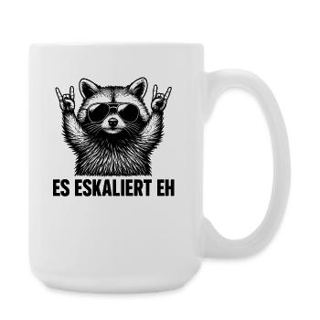 Es Eskaliert Eh Waschbär Party Spruch Humor - Große Tasse 440 ml - Weiß - Rechts