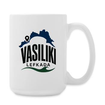 Greece Lefkada Vasiliki Bay Marker Travel Souvenir - Large Mug 440 ml - white - Right