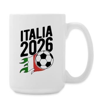 Italia 2026 Fußball Flamme mit Flagge - Große Tasse 440 ml - Weiß - Rechts