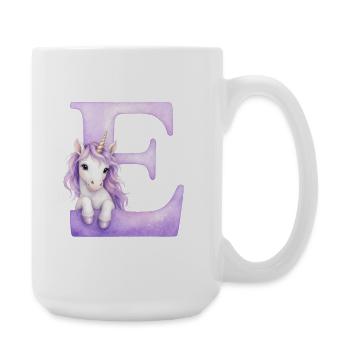 Buchstabe C Lila Einhorn - Große Tasse 440 ml - Weiß - Rechts