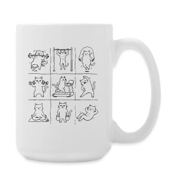 Motifs du gymnase des chats : 9 cases - Grande tasse 440 ml - blanc - Droite