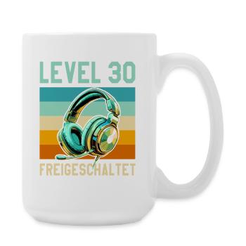 30. Geburtstag 30 Jahre Mann Frau Level 30 - Große Tasse 440 ml - Weiß - Rechts