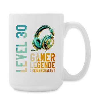 30. Geburtstag 30 Jahre Mann Frau Level 30 - Große Tasse 440 ml - Weiß - Rechts