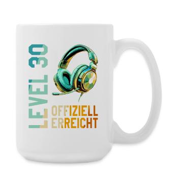 30. Geburtstag 30 Jahre Mann Frau Level 30 - Große Tasse 440 ml - Weiß - Rechts