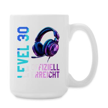 30. Geburtstag 30 Jahre Mann Frau Level 30 - Große Tasse 440 ml - Weiß - Rechts