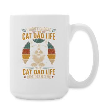 Cat Daddy, Katzenpapa, Cat Dad Life - Große Tasse 440 ml - Weiß - Rechts